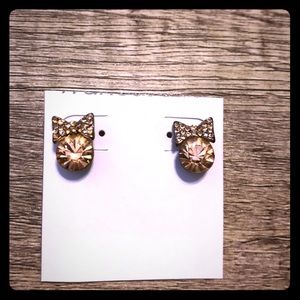 Rose gold diamond earrings with bows